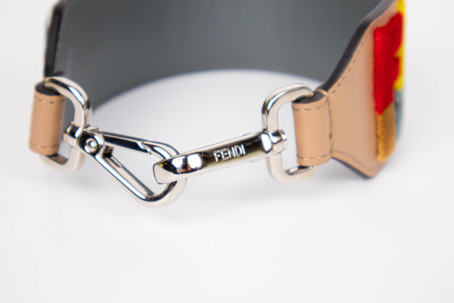 FENDI VITELLO LIBERTY VELVET MULTICOLOR EMBROIDERED MINI STRAP