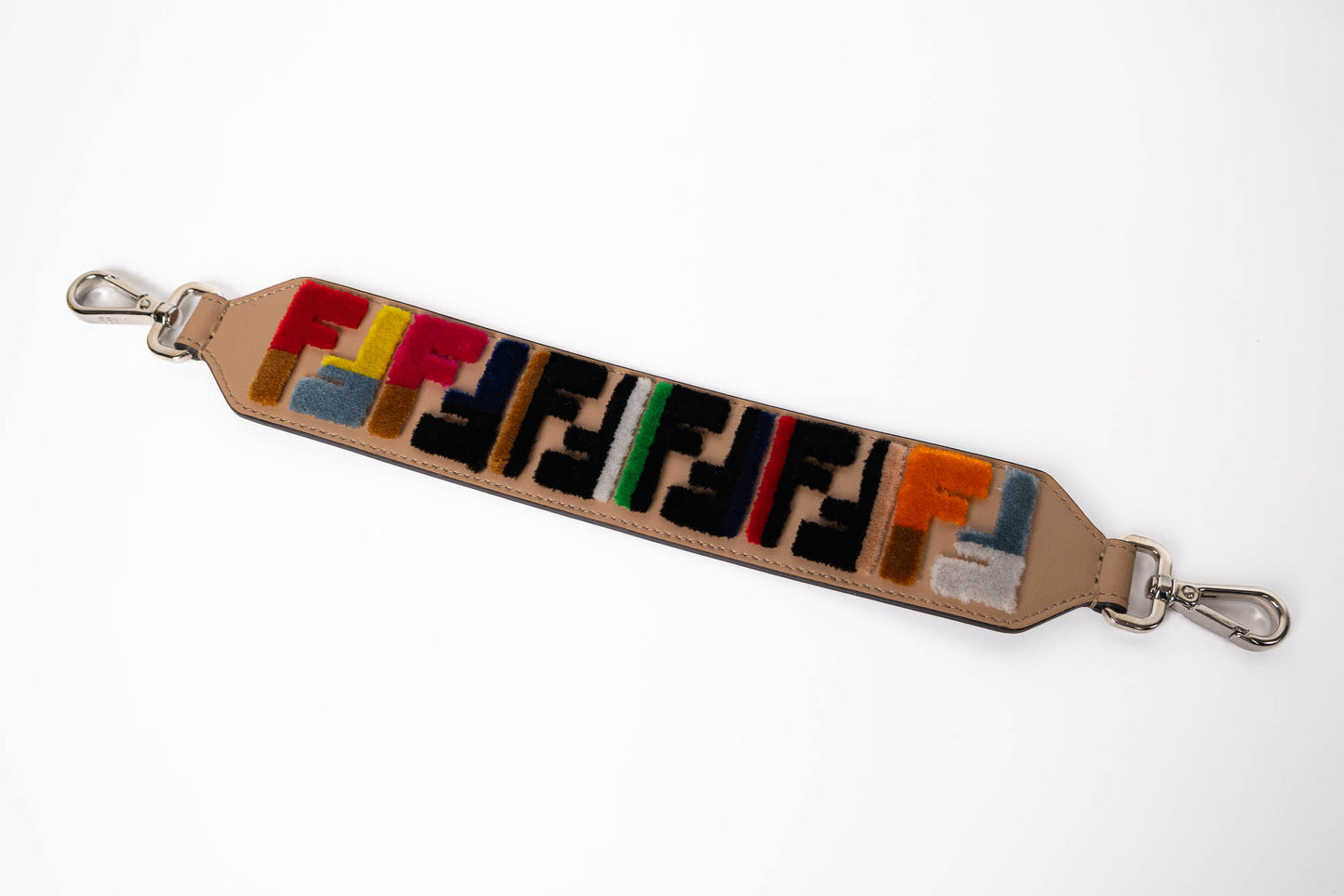 FENDI VITELLO LIBERTY VELVET MULTICOLOR EMBROIDERED MINI STRAP