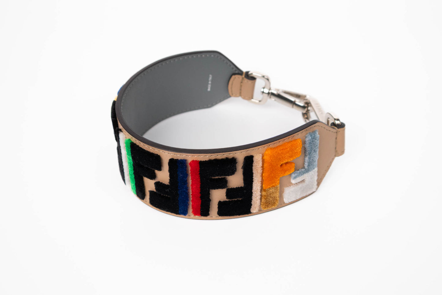 FENDI VITELLO LIBERTY VELVET MULTICOLOR EMBROIDERED MINI STRAP