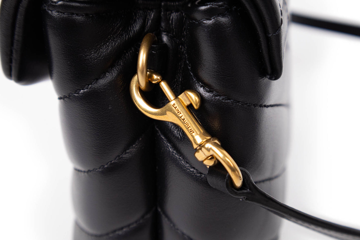 CALFSKIN Y QUILTED MONOGRAM TOY LOULOU CROSSBODY BAG BLACK