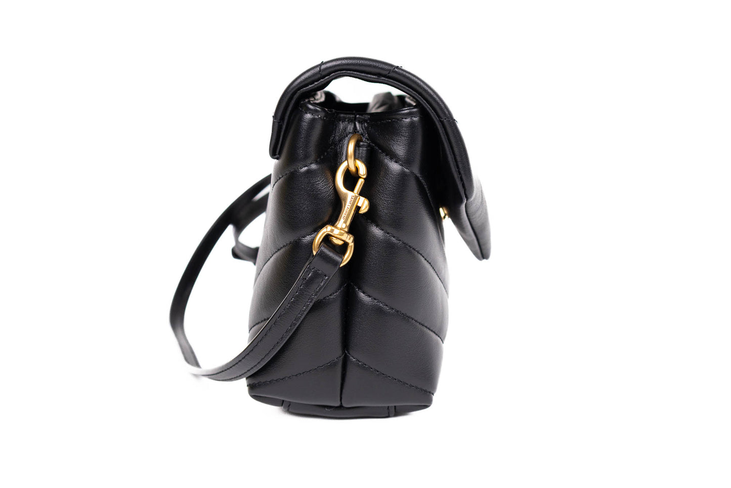 CALFSKIN Y QUILTED MONOGRAM TOY LOULOU CROSSBODY BAG BLACK