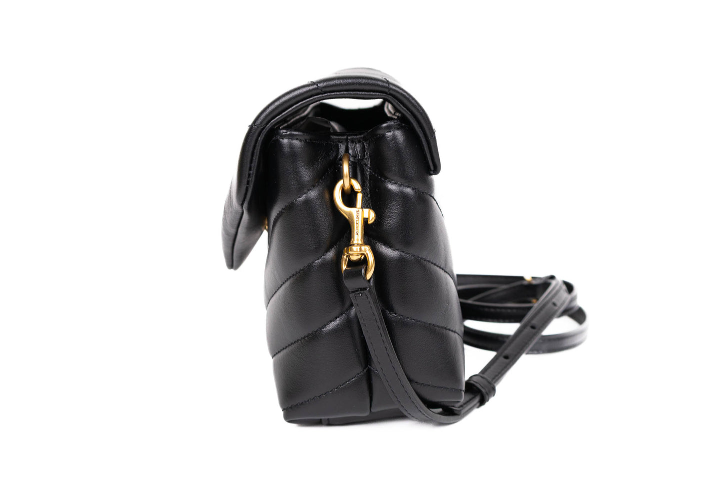 CALFSKIN Y QUILTED MONOGRAM TOY LOULOU CROSSBODY BAG BLACK