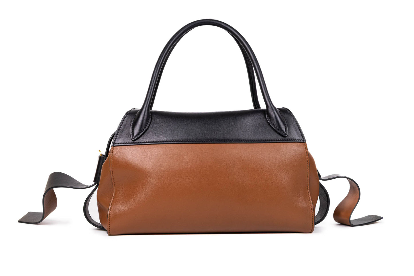 PRADA CITY CALF LEATHER RIBBON BAULETTO