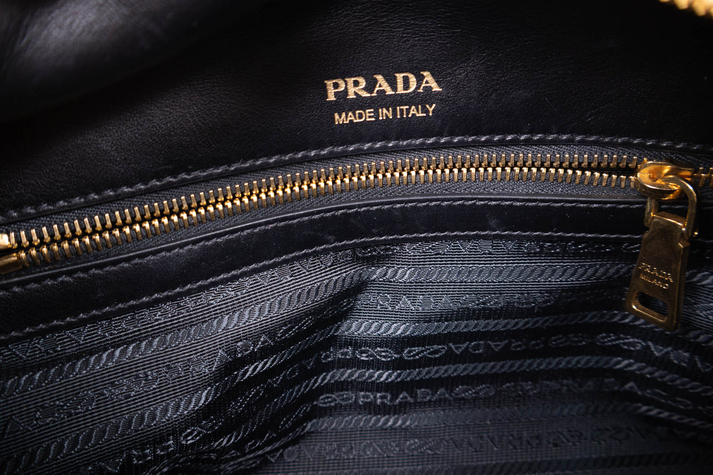 PRADA CITY CALF LEATHER RIBBON BAULETTO