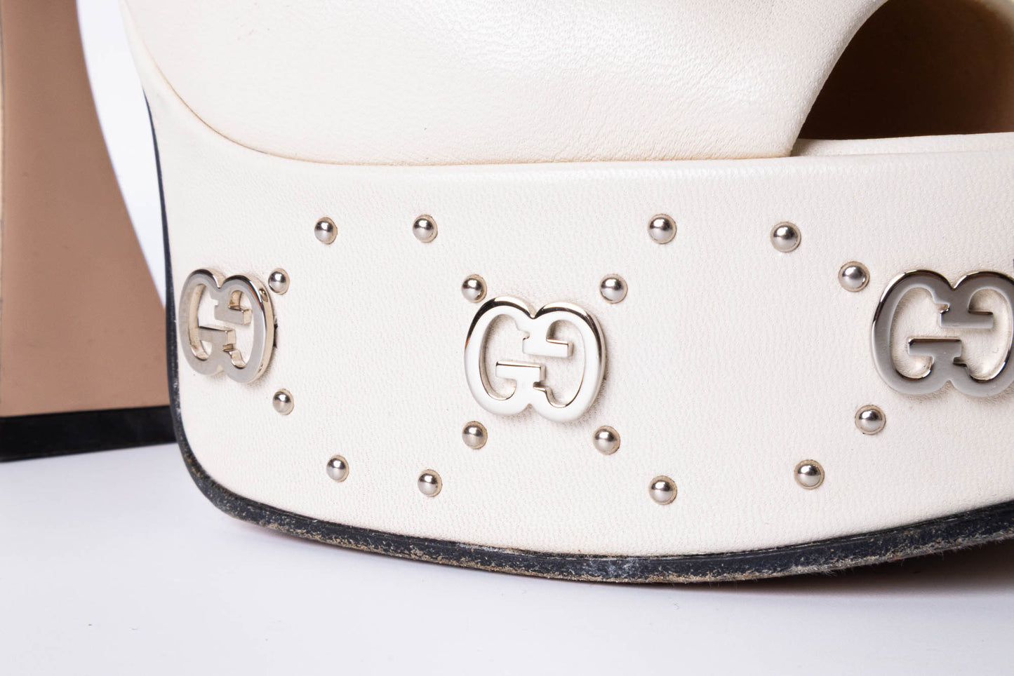 SANDALIAS GUCCI LEATHER PLATFORM SLIDE