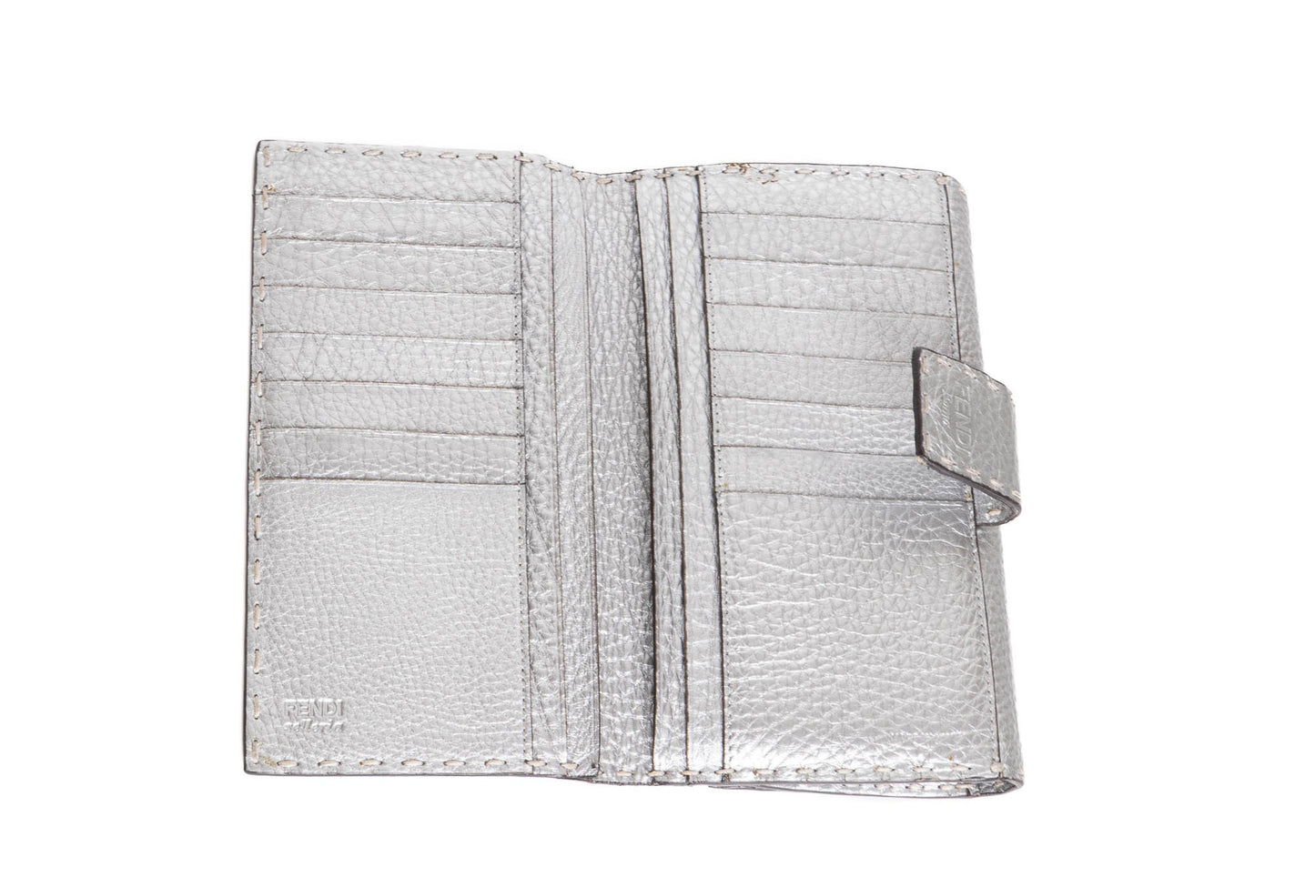 WALLET FENDI SELLERIA PEEKABOO LEATHER SILVER