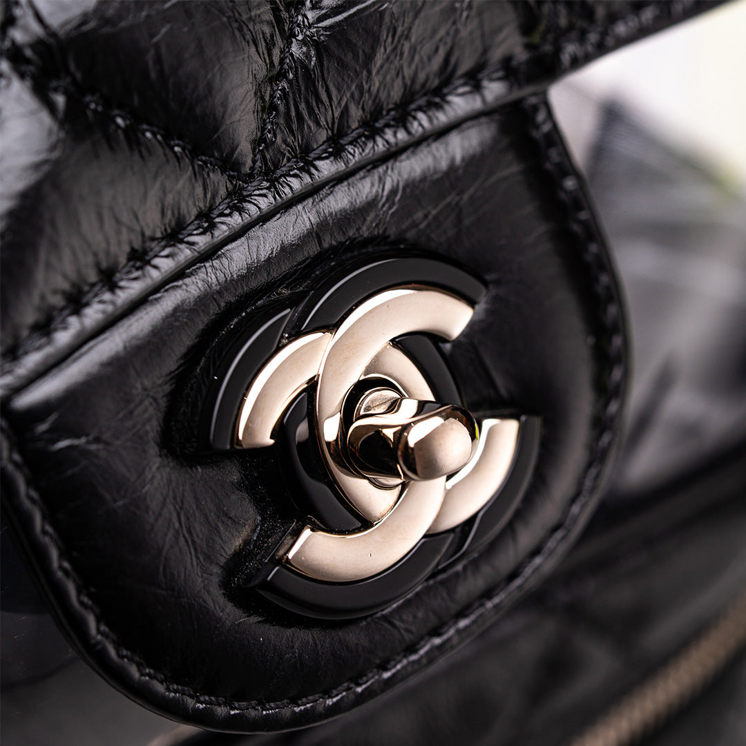 CRUMPLED CALFSKIN PVC QUILTED BACKPACK