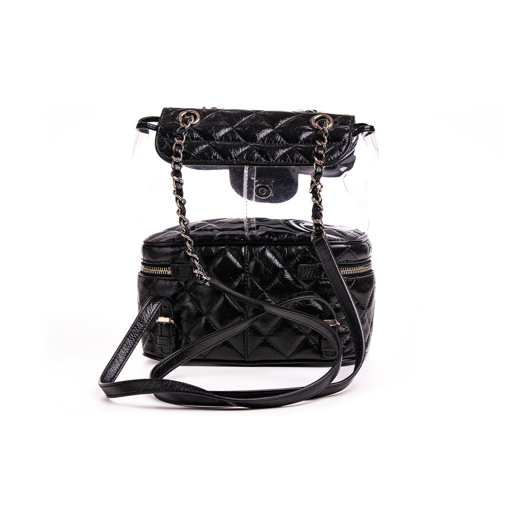 CRUMPLED CALFSKIN PVC QUILTED BACKPACK