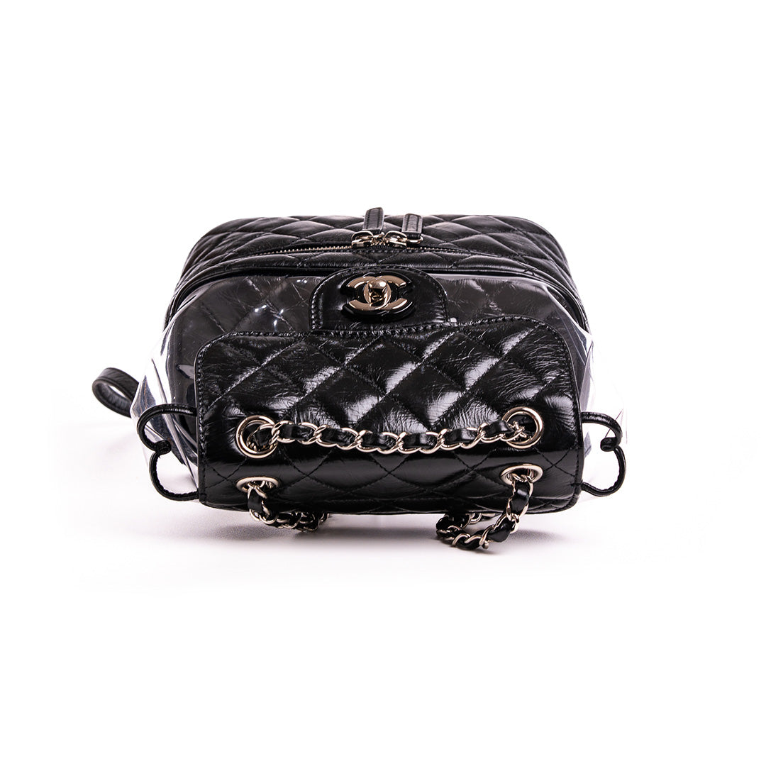 CRUMPLED CALFSKIN PVC QUILTED BACKPACK
