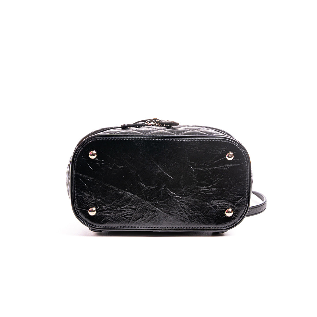 CRUMPLED CALFSKIN PVC QUILTED BACKPACK