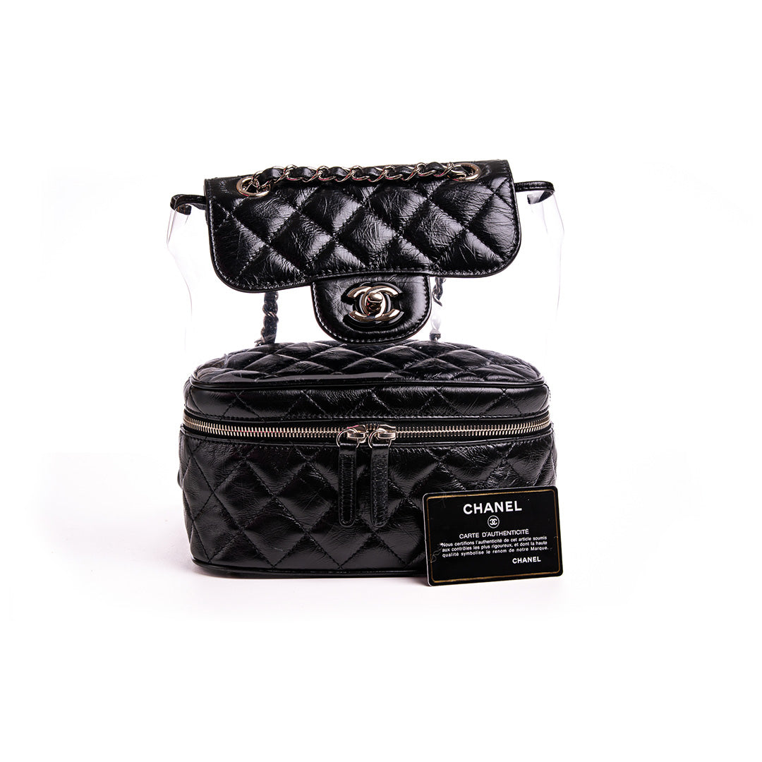 CRUMPLED CALFSKIN PVC QUILTED BACKPACK