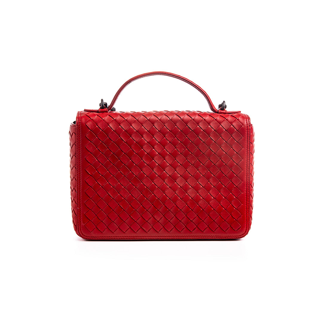 RED INTRECCIATO LEATHER ALUMNA
