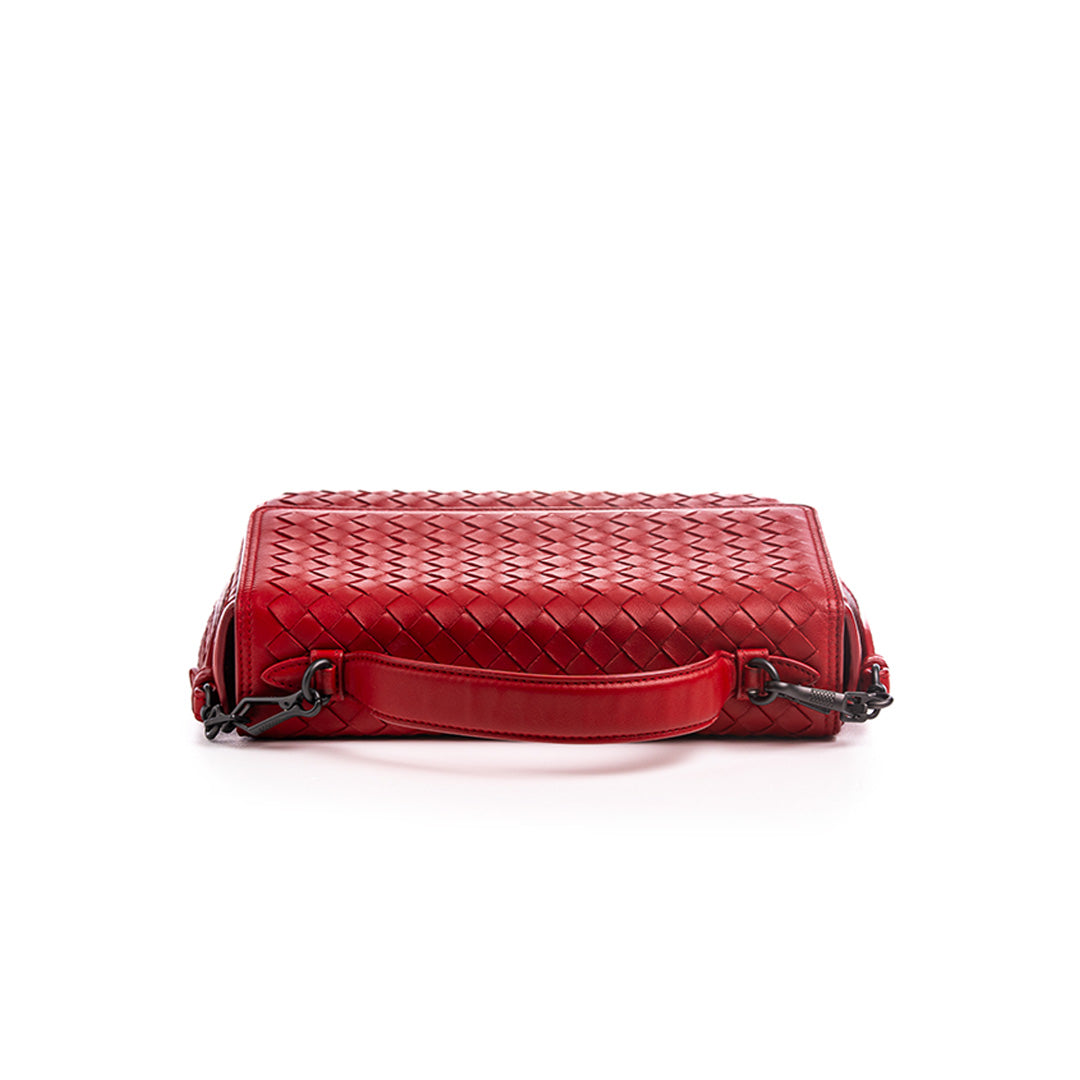 RED INTRECCIATO LEATHER ALUMNA