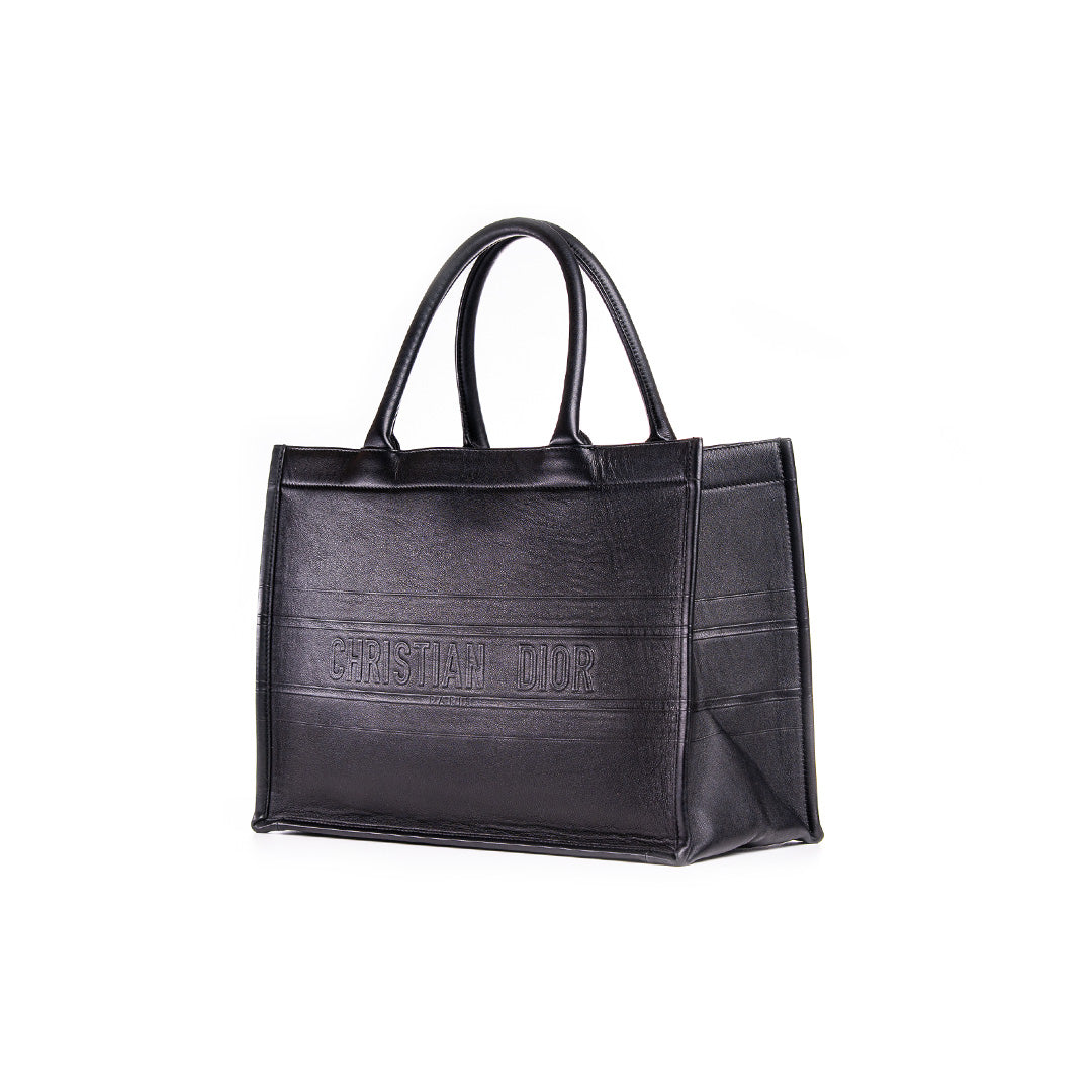 MEDIUM DIOR BOOK TOTE BLACK CALFSKIN