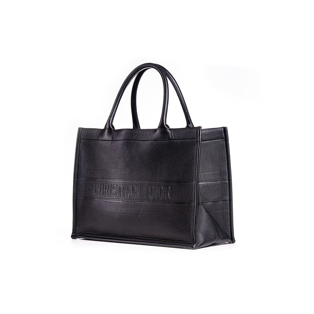 MEDIUM DIOR BOOK TOTE BLACK CALFSKIN