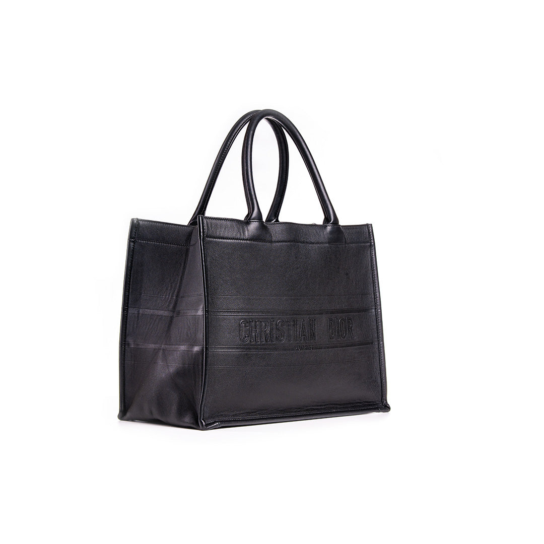 MEDIUM DIOR BOOK TOTE BLACK CALFSKIN