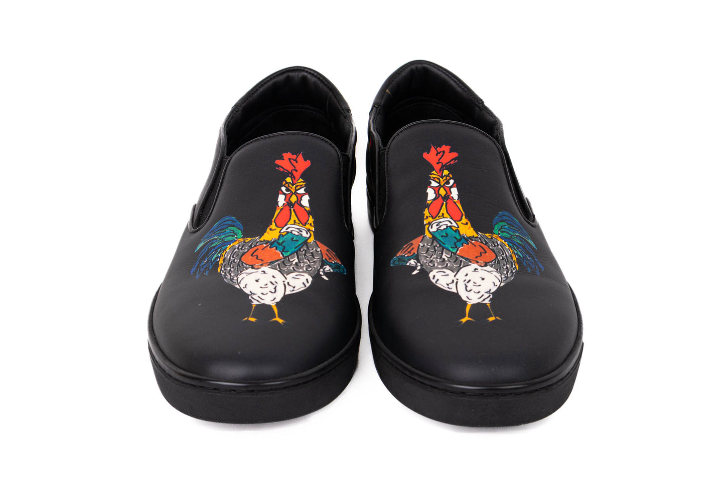 DOLCE & GABBANA ROOSTER PRINT LEATHER