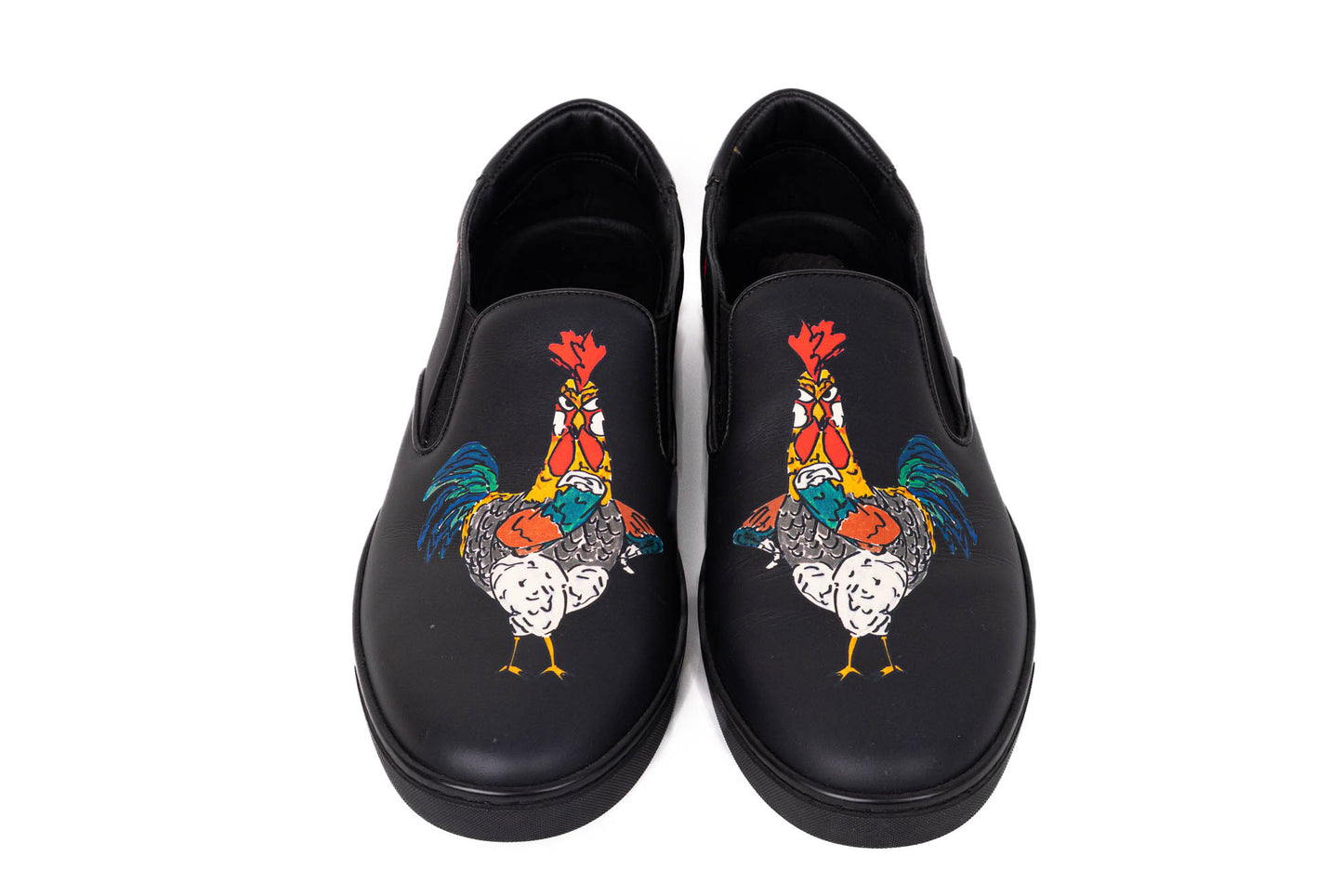 DOLCE & GABBANA ROOSTER PRINT LEATHER