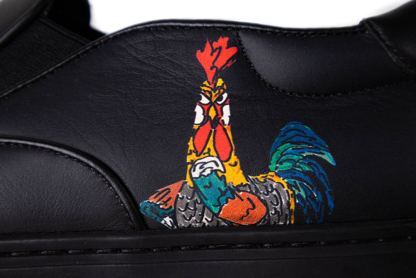 DOLCE & GABBANA ROOSTER PRINT LEATHER