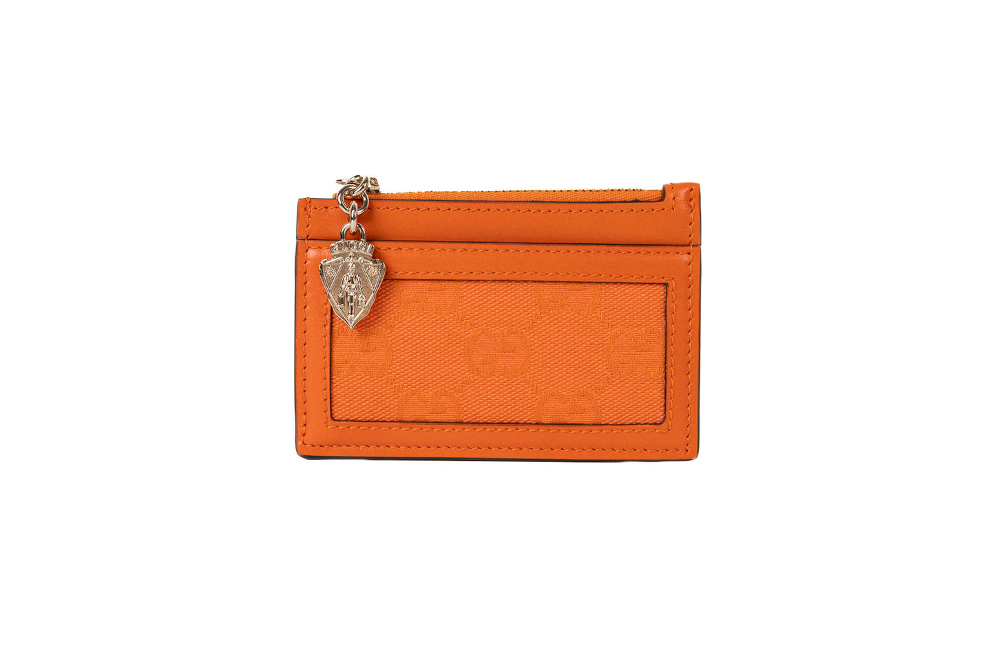 GUCCI ZIPPER CARD HOLDER CANVAS GG ORANGE