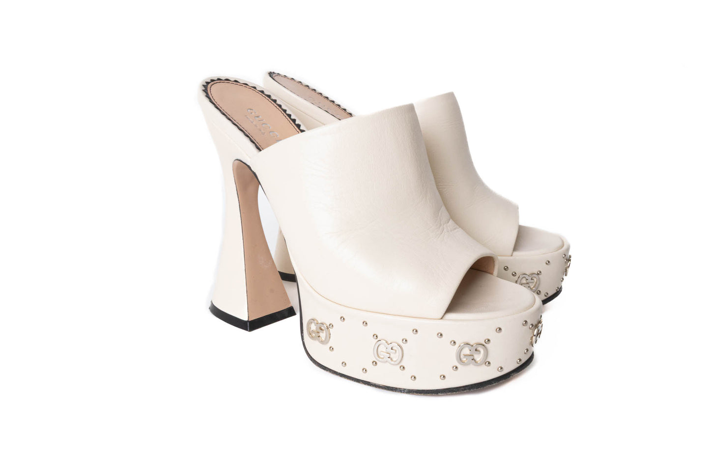 SANDALIAS GUCCI LEATHER PLATFORM SLIDE