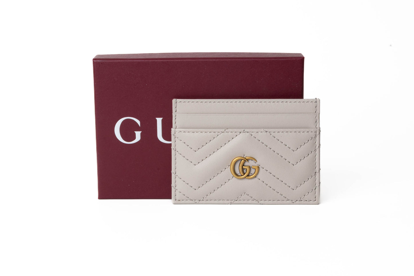 TARJETERO GUCCI MARMONT LEATHER GRIS