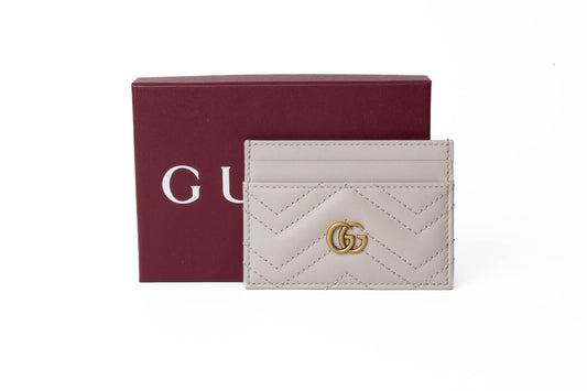 TARJETERO GUCCI MARMONT LEATHER GRIS