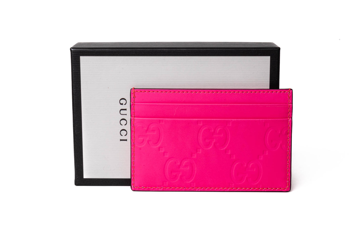 TARJETERO GUCCI MONOGRAM PINK