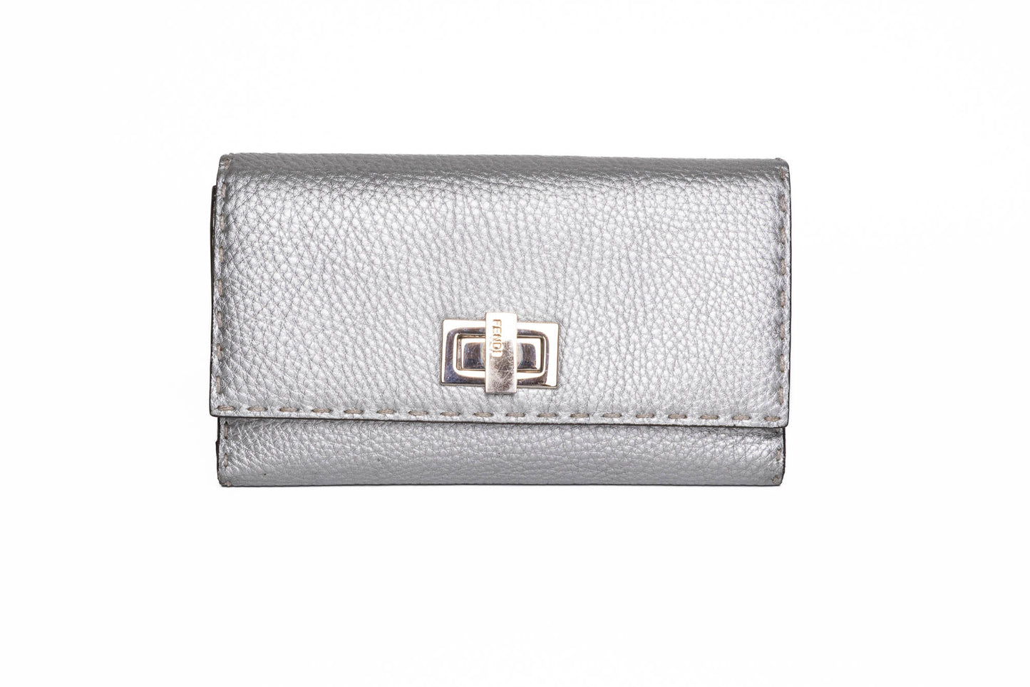 WALLET FENDI SELLERIA PEEKABOO LEATHER SILVER