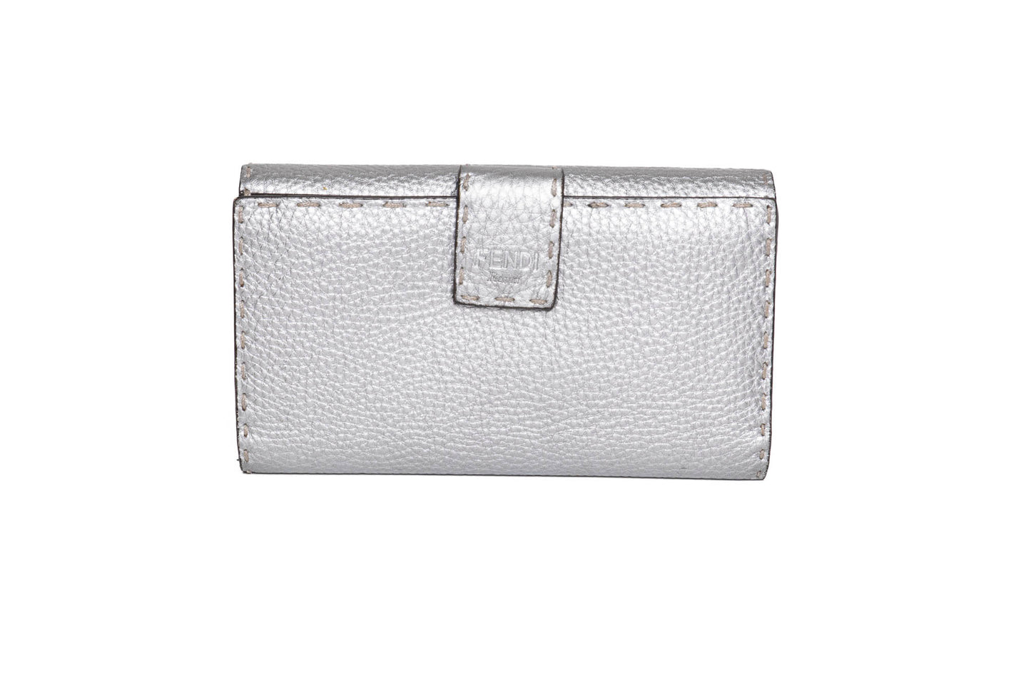 WALLET FENDI SELLERIA PEEKABOO LEATHER SILVER