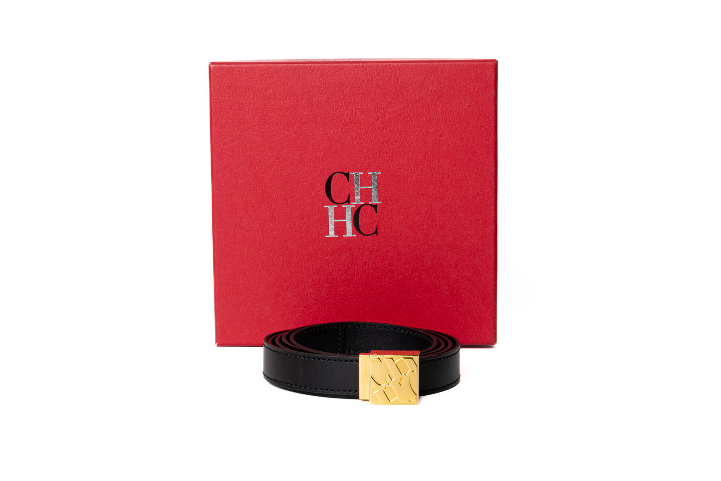 CINTURÓN CH LEATHER HEBILLA DORADA