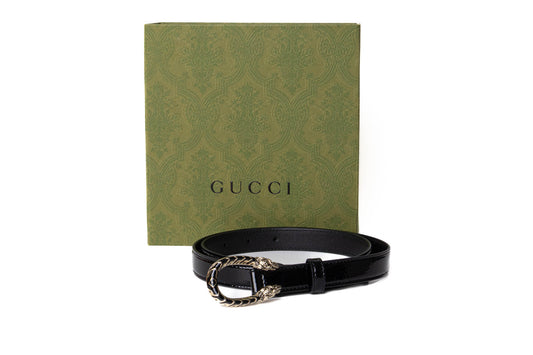 CINTURÓN GUCCI DIONYSUS CHAROL NEGRO