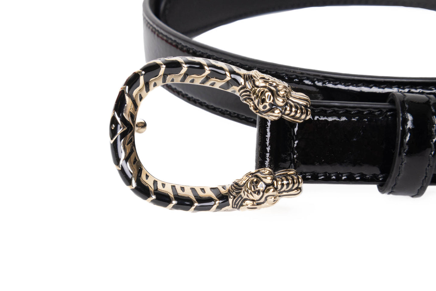 CINTURÓN GUCCI DIONYSUS CHAROL NEGRO