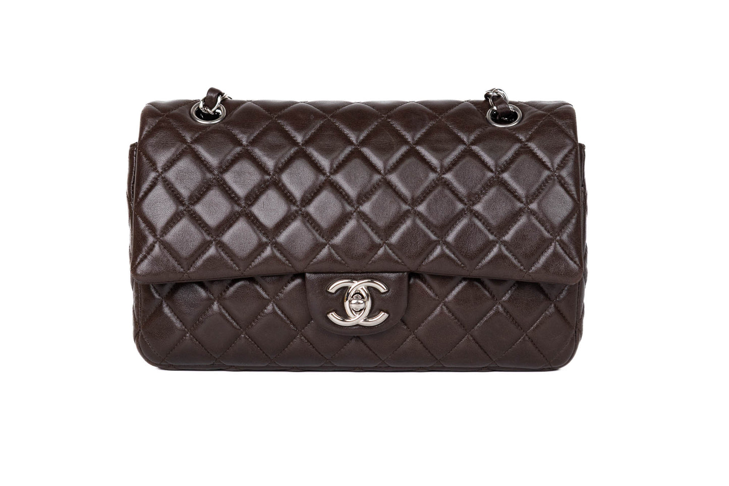 CHANEL CLASSIC DOUBLE FLAP BAG MEDIUM CHOCOLATE