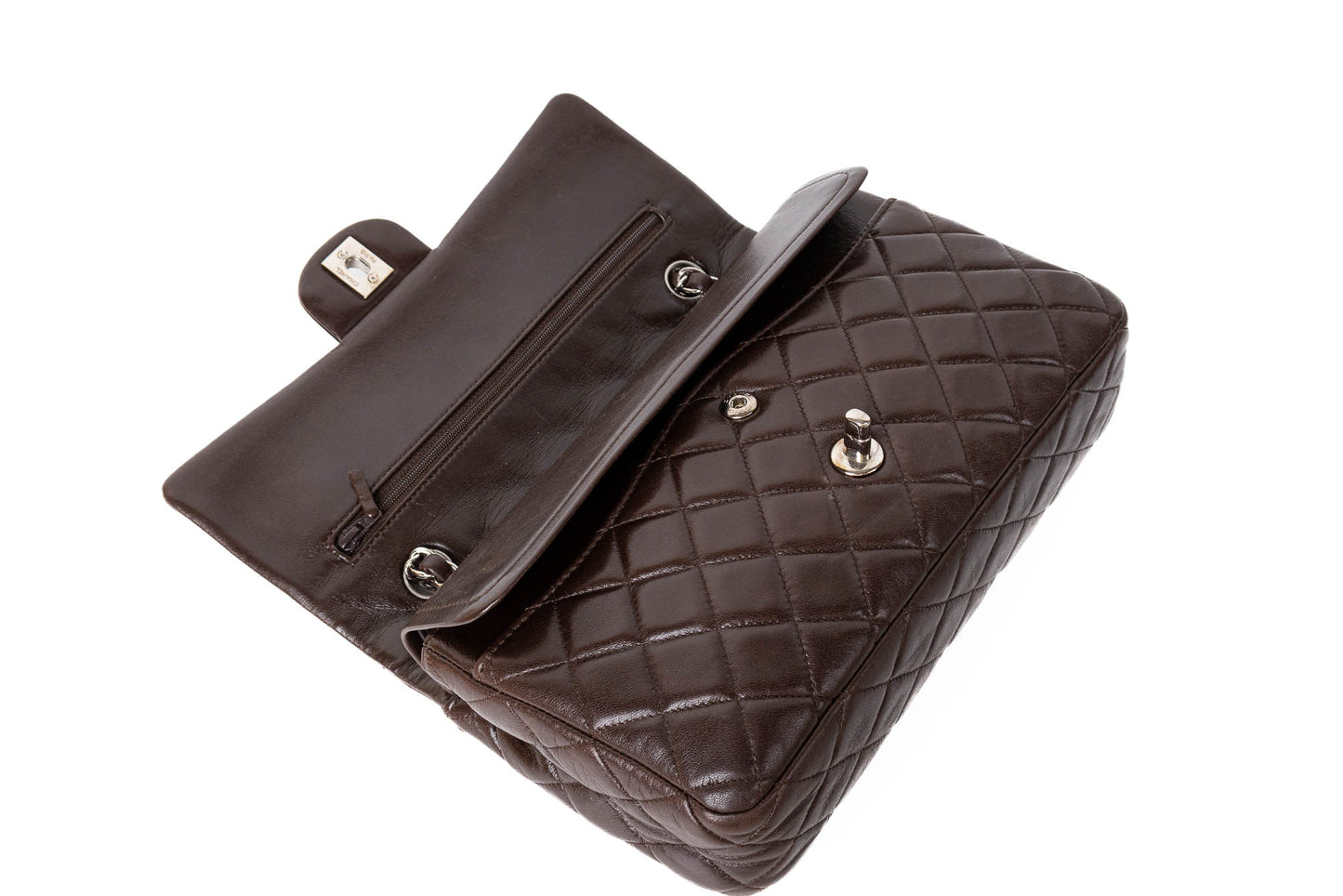 CHANEL CLASSIC DOUBLE FLAP BAG MEDIUM CHOCOLATE