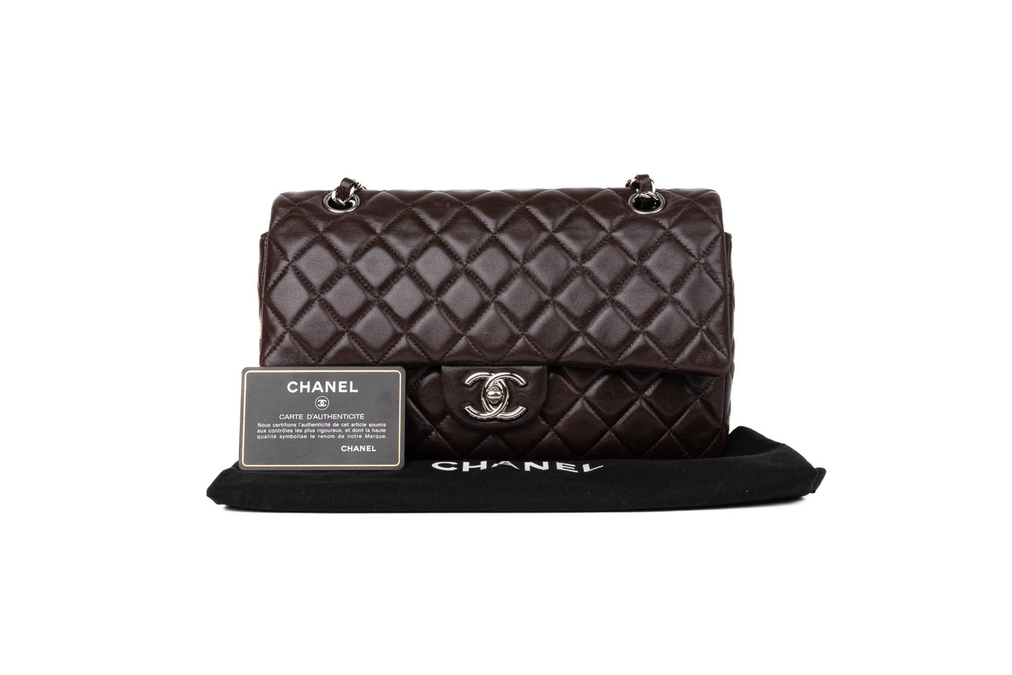 CHANEL CLASSIC DOUBLE FLAP BAG MEDIUM CHOCOLATE