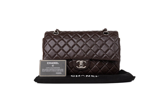 CHANEL CLASSIC DOUBLE FLAP BAG MEDIUM CHOCOLATE