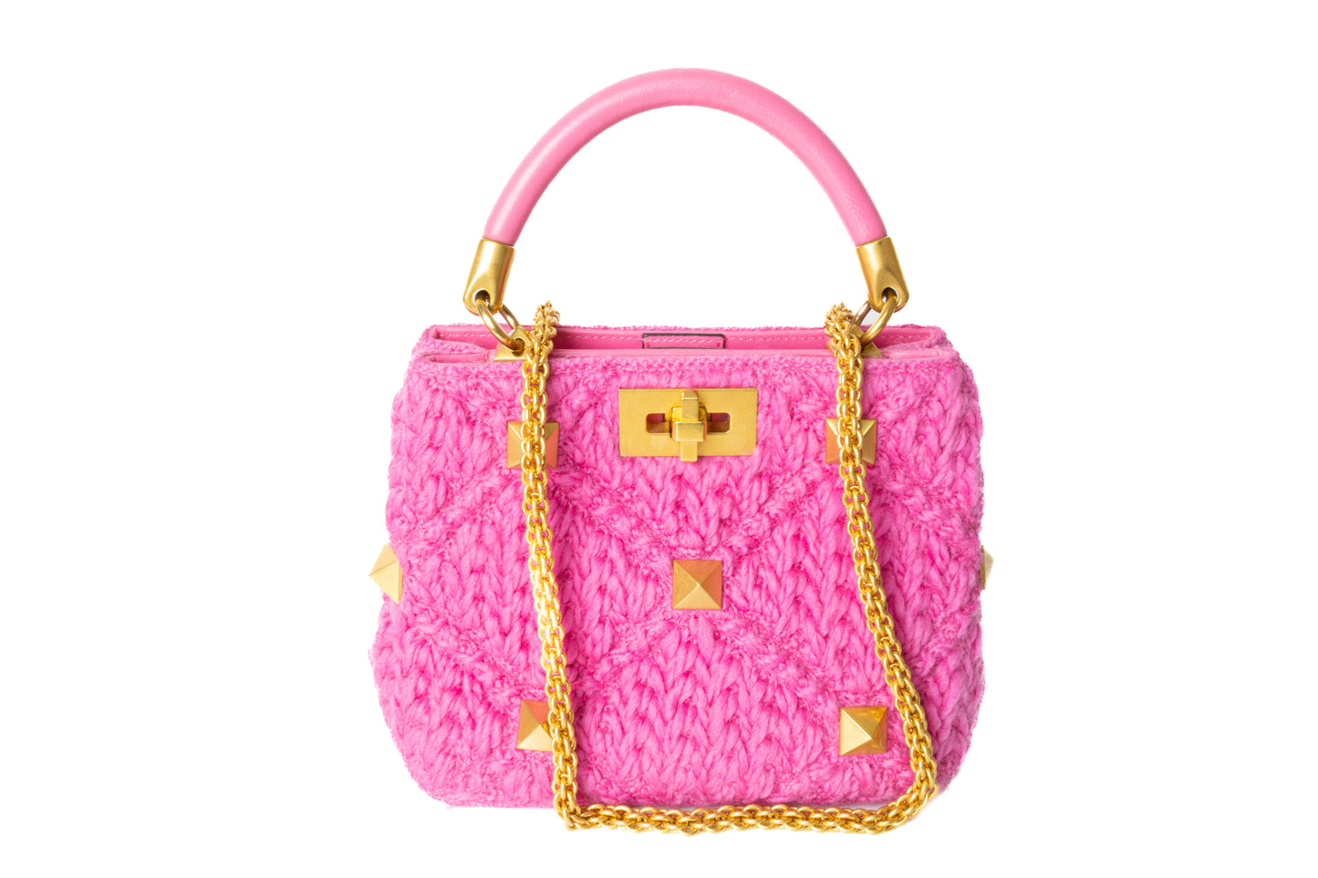 Valentino Garavani Pink Cashmere Roman Stud bolso — vista 4, Luxette