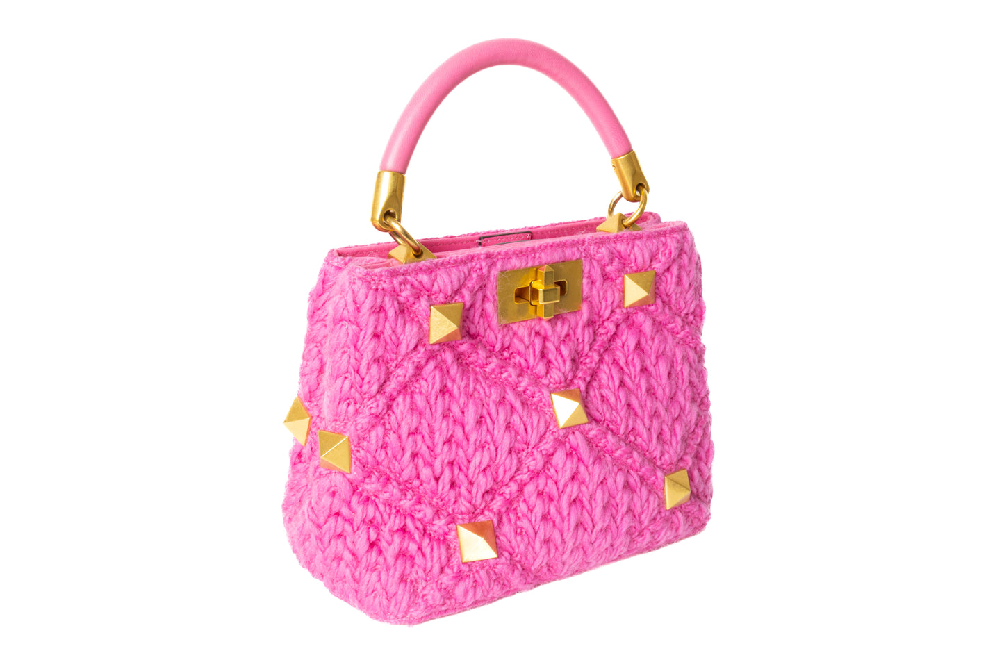 Valentino Garavani Pink Cashmere Roman Stud bolso — vista 3, Luxette