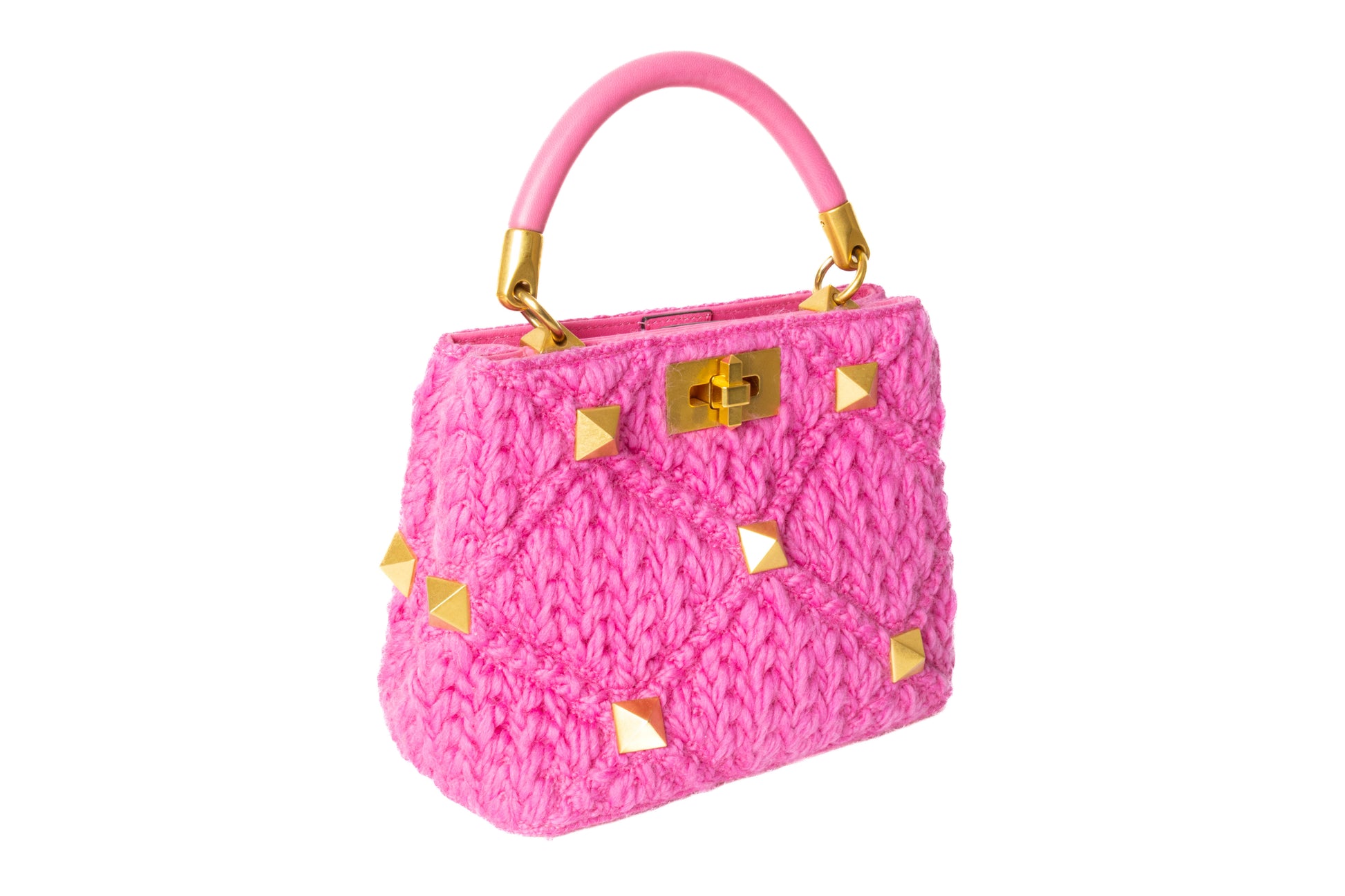 Valentino Garavani Pink Cashmere Roman Stud bolso — vista 3, Luxette