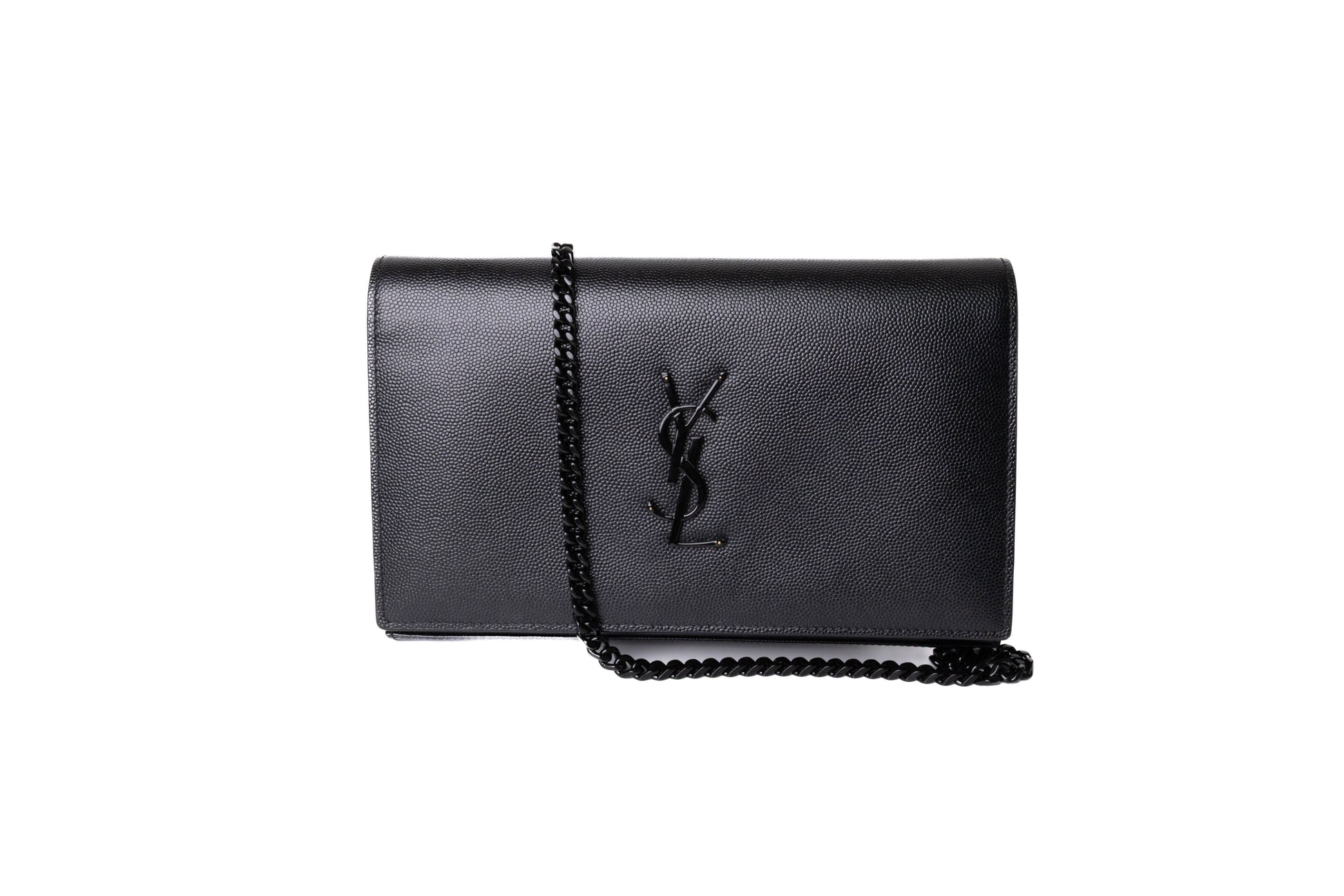 Saint Laurent YSL Wallet ON Chain Kate Black ON Black bolso — Luxette