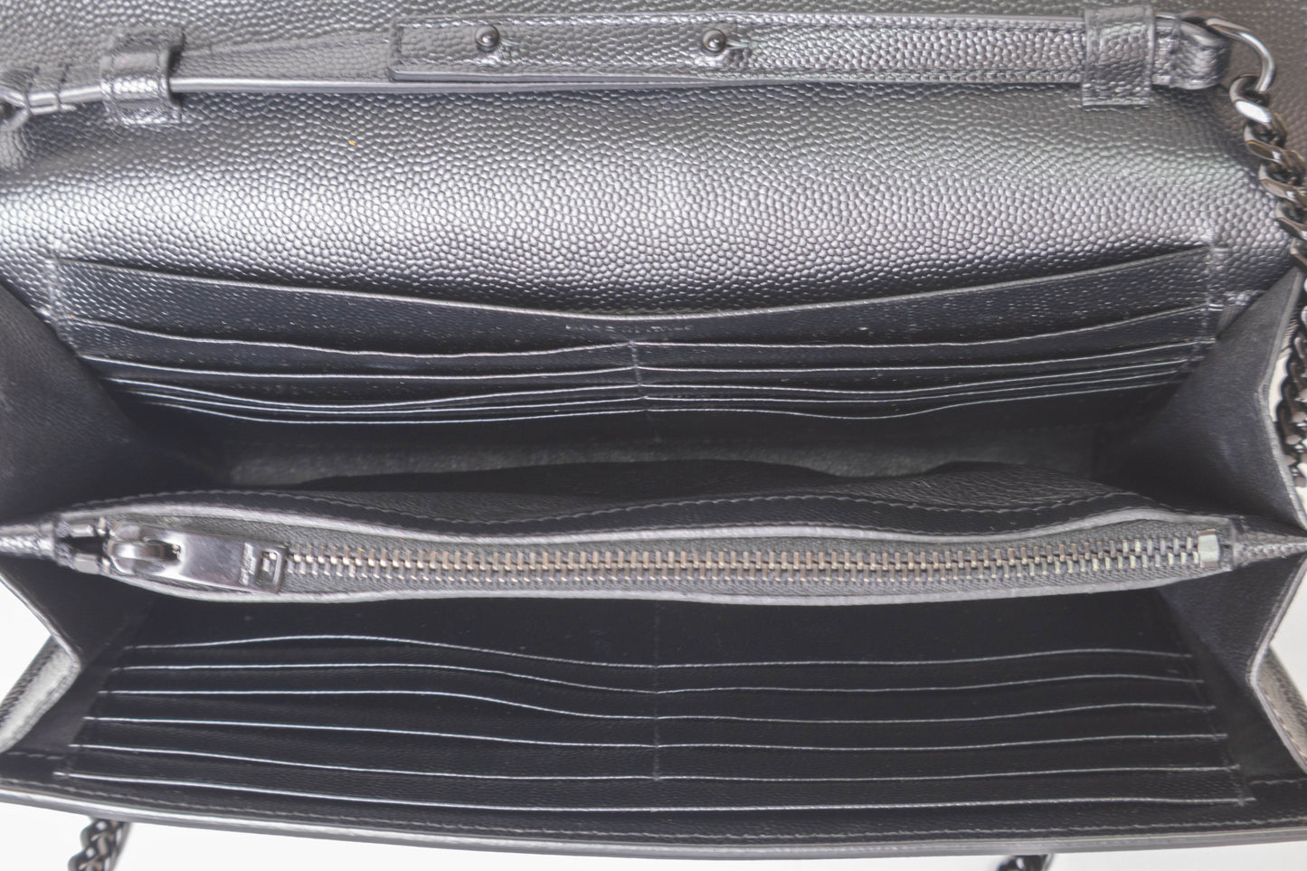 Saint Laurent YSL Wallet ON Chain Kate Black ON Black bolso — vista 4, Luxette