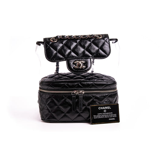 CRUMPLED CALFSKIN PVC QUILTED BACKPACK