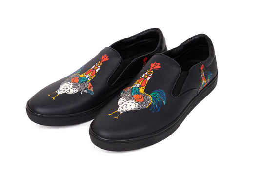 DOLCE & GABBANA ROOSTER PRINT LEATHER